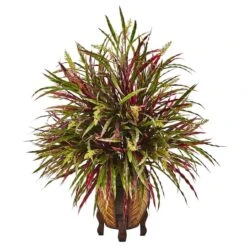 2.5ft. Red & Green Autumn Grass Arrangement In Woven Vase -Michaels D251794S 11 1