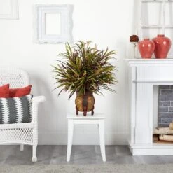 2.5ft. Red & Green Autumn Grass Arrangement In Woven Vase -Michaels D251794S 13