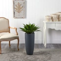3ft. Agave Plant In Gray Cylinder Planter -Michaels D251799S 12