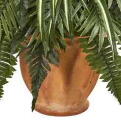 23" Mixed Leaf & Fern Plant In Terra Cotta Planter -Michaels D251803S 13