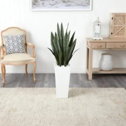 4ft. Sansevieria Plant In White Tower Planter -Michaels D251813S 13