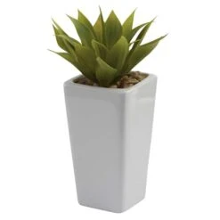 9" Mini Agave Arrangement In White Planter, 3ct. 11 9" Mini Agave Arrangement In White Planter, 3ct. -Michaels D251818S 12