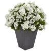 2.5ft. White Geranium In Slate Planter 2 2.5ft. White Geranium In Slate Planter -Michaels D251832S 11