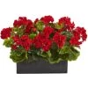 13" Red Geranium In Rectangular Planter -Michaels D251843S 11