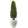 3.5ft. Boxwood Topiary In Textured White Planter 2 3.5ft. Boxwood Topiary In Textured White Planter -Michaels D252122S 11