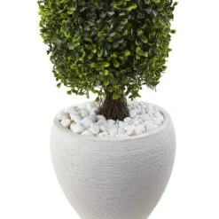 3.5ft. Boxwood Topiary In Textured White Planter 10 3.5ft. Boxwood Topiary In Textured White Planter -Michaels D252122S 13