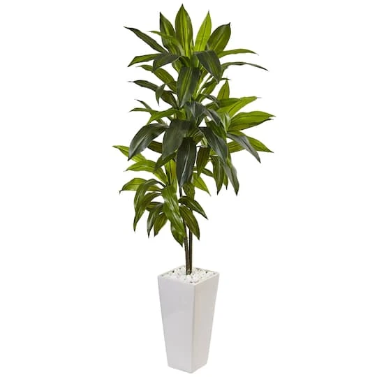3ft. Dracaena In White Tower Planter 4 3ft. Dracaena In White Tower Planter - Image 2