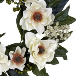 22" White Magnolia Wreath -Michaels D252262S 12