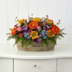 12" Mixed Flowers Arrangement In Decorative Vase -Michaels D262031S 3