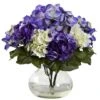 11" Mixed Hydrangea Arrangement In Vase -Michaels D262059S 1