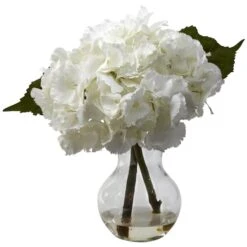 13" Hydrangea Arrangement With Vase