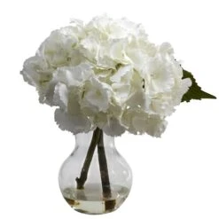 13" Hydrangea Arrangement With Vase -Michaels D262068S 3