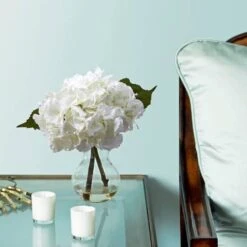 13" Hydrangea Arrangement With Vase -Michaels D262068S 4