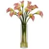 20" Pink Mini Calla Lily In Glass Cylinder Vase -Michaels D262088S 1