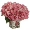 9'' Pink Hydrangea Arrangement In Floral Planter -Michaels D262089S 1