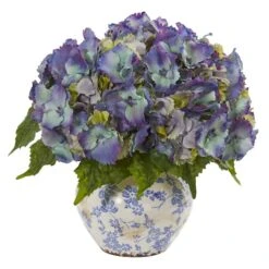 14'' Blue Hydrangea Arrangement In Floral Vase -Michaels D262098S 1 1