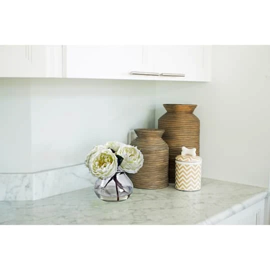 8" White Fancy Rose In Glass Vase 7 8" White Fancy Rose In Glass Vase - Image 5