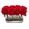 5.5" Red Blooming Roses Arrangement In Glass Vase 2 5.5" Red Blooming Roses Arrangement In Glass Vase -Michaels D262103S 1