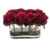 5.5" Burgundy Blooming Roses Arrangement In Glass Vase -Michaels D262105S 1