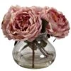 8" Pink Fancy Rose In Glass Vase 2 8" Pink Fancy Rose In Glass Vase -Michaels D262108S 1