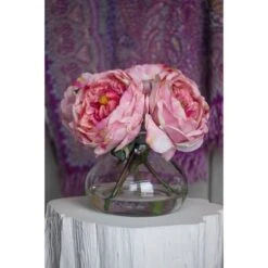 8" Pink Fancy Rose In Glass Vase -Michaels D262108S 3