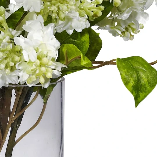 15" Lilac Arrangement In Glass Vase 7 15" Lilac Arrangement In Glass Vase - Image 5