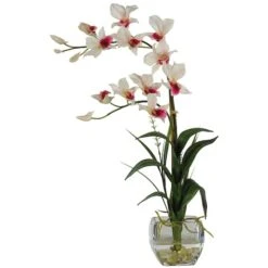 22" Pink Orchid Flower Arrangement In Glass Vase -Michaels D262112S 1 1