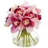 8" Pink Cymbidium Orchid Arrangement In Glass Vase 1 8" Pink Cymbidium Orchid Arrangement In Glass Vase -Michaels D262115S 1