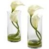 10.5" White Double Calla Lily With Cylinder Vase, 2ct. -Michaels D262118S 11