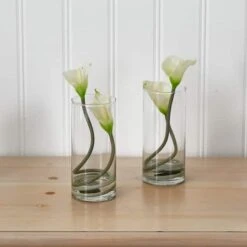 10.5" White Double Calla Lily With Cylinder Vase, 2ct. 10 10.5" White Double Calla Lily With Cylinder Vase, 2ct. -Michaels D262118S 13
