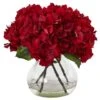 8.5" Red Hydrangea Arrangement In Glass Vase -Michaels D262121S 11