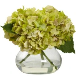 8.5" Yellow Blooming Hydrangea In Glass Vase -Michaels D262122S 11 1