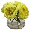 8" Yellow Fancy Rose Arrangement In Vase -Michaels D262124S 1