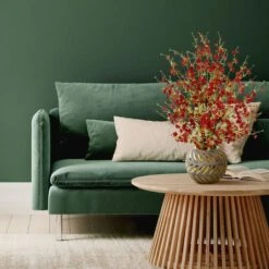 2.5ft. Cherry Blossom Arrangement In Gold Trimmed Stoneware Vase -Michaels D262130S 13