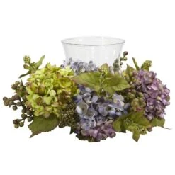 7" Mixed Hydrangea Arrangement With Vase