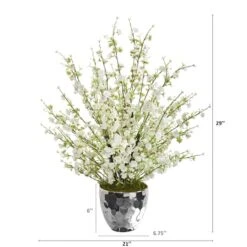 2.4 Ft. Cherry Blossom Arrangement In Silver Bowl -Michaels D262135S 12