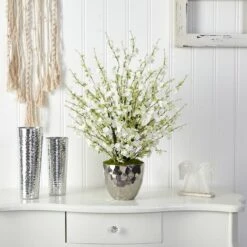 2.4 Ft. Cherry Blossom Arrangement In Silver Bowl -Michaels D262135S 13