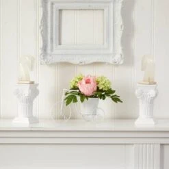 9.5" Peony & Hydrangea Arrangement In Tricycle Planter 9 9.5" Peony & Hydrangea Arrangement In Tricycle Planter -Michaels D262140S 13