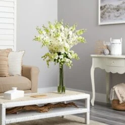 3ft. Delphinium Arrangement In Glass Vase 10 3ft. Delphinium Arrangement In Glass Vase -Michaels D262143S 13