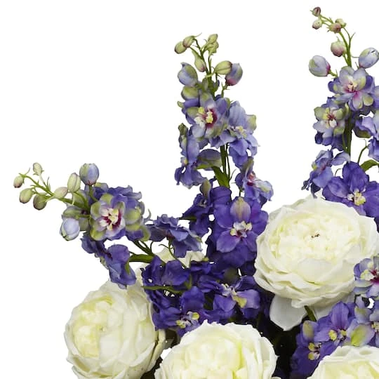 3ft. Rose, Delphinium & Lilac Arrangement In Glass Vase 5 3ft. Rose, Delphinium & Lilac Arrangement In Glass Vase - Image 3
