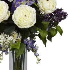 3ft. Rose, Delphinium & Lilac Arrangement In Glass Vase 11 3ft. Rose, Delphinium & Lilac Arrangement In Glass Vase -Michaels D262145S 13