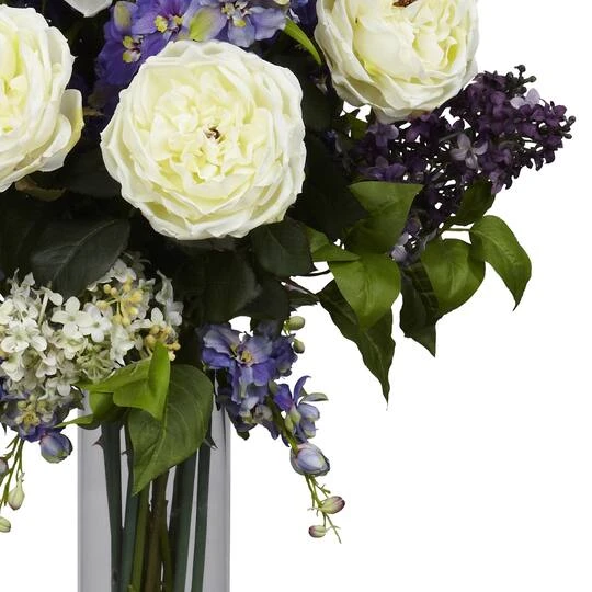 3ft. Rose, Delphinium & Lilac Arrangement In Glass Vase 6 3ft. Rose, Delphinium & Lilac Arrangement In Glass Vase - Image 4
