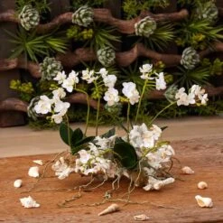 14" Mini Moth Orchid Set On Coral 9 14" Mini Moth Orchid Set On Coral -Michaels D262151S 12