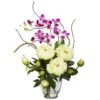 21" Peony & Orchid In Glass Vase -Michaels D262159S 1