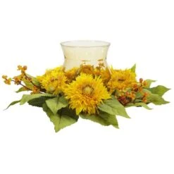 7.5" Golden Sunflower Candelabrum Arrangement