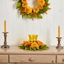 7.5" Golden Sunflower Candelabrum Arrangement -Michaels D262164S 13