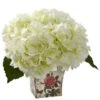 9'' White Hydrangea Arrangement In Floral Planter 1 9'' White Hydrangea Arrangement In Floral Planter -Michaels D262172S 11
