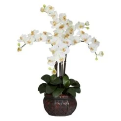 3ft. White Moth Orchid Arrangement In Decorative Vase 5 3ft. White Moth Orchid Arrangement In Decorative Vase -Michaels D262177S 1 1