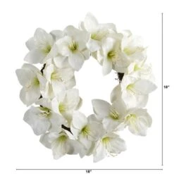 18'' White Amaryllis Wreath -Michaels D262242S 2
