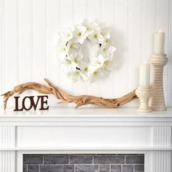 18'' White Amaryllis Wreath -Michaels D262242S 3